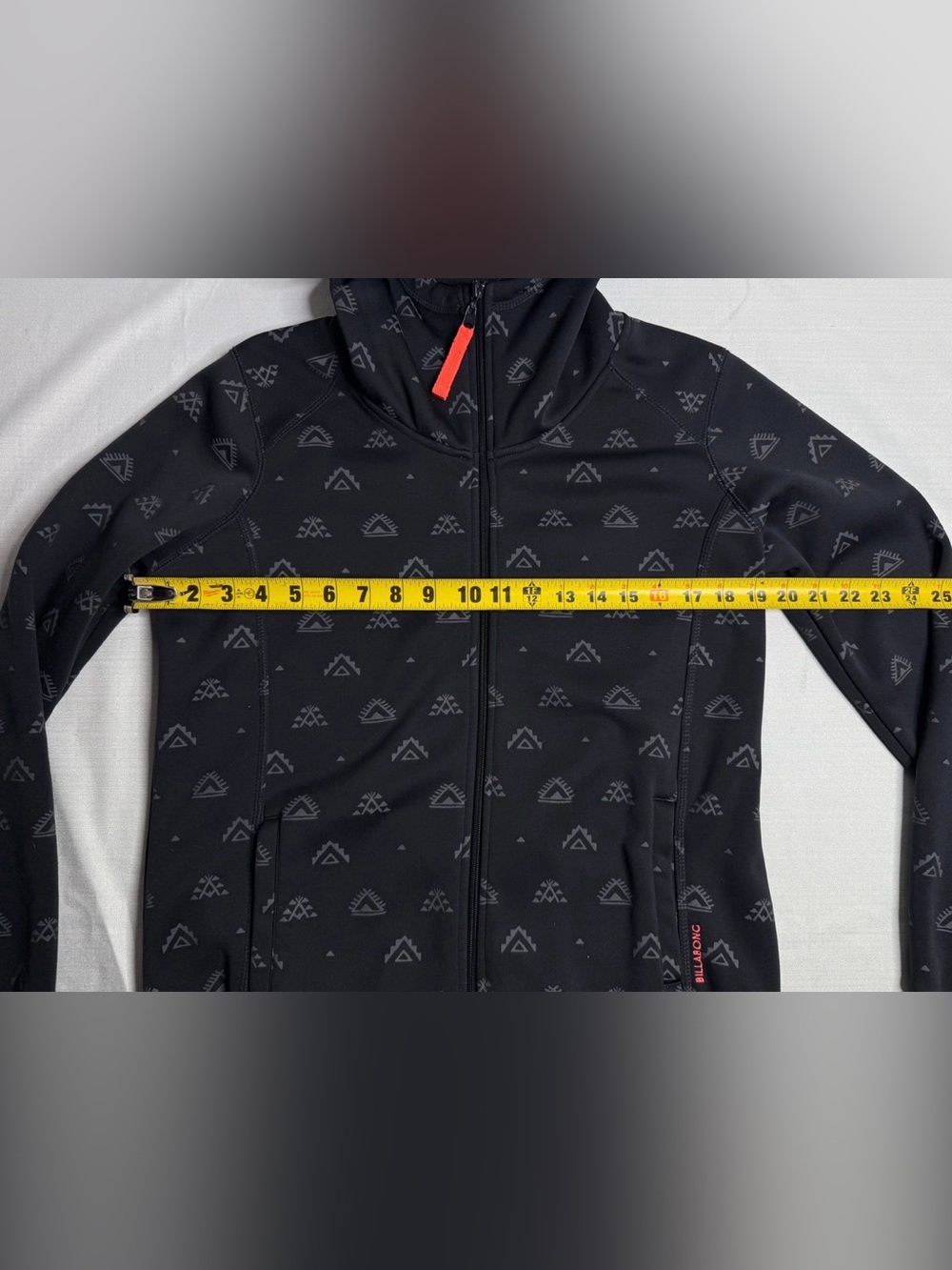 Billabong Women’s Full Zip Hoodie Jacket Black Geo Print Size Large - Picture 7 of 11